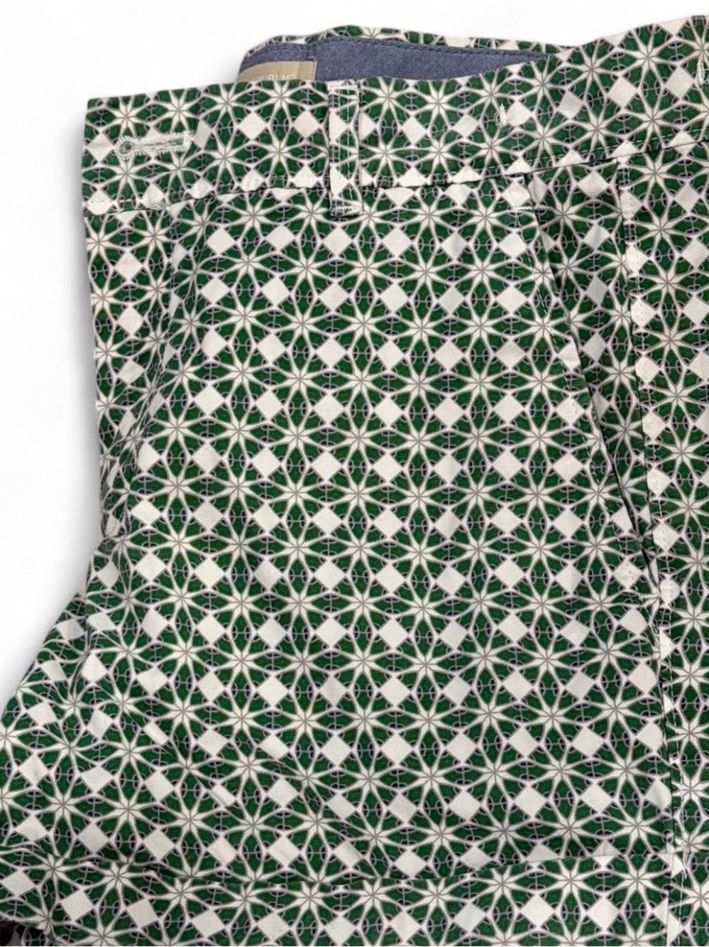 Banana Republic Green and White Printed Skirt